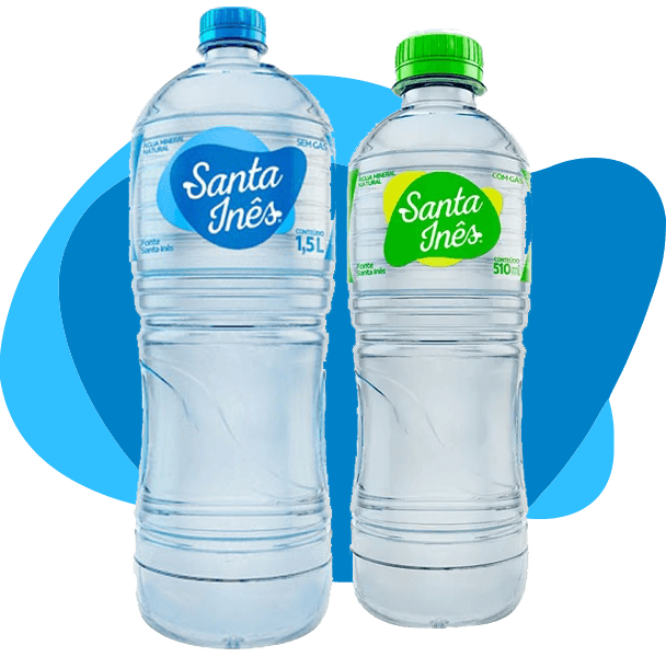 garrafas de água santa inês