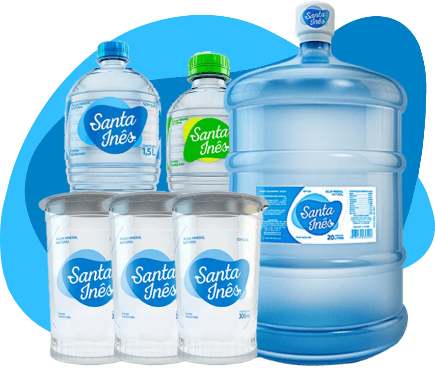galões e garrafas de água santa inês